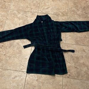 Men’s Green/Blue Plaid Bathrobe
